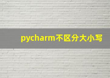 pycharm不区分大小写