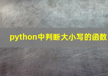 python中判断大小写的函数