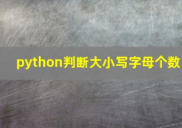 python判断大小写字母个数