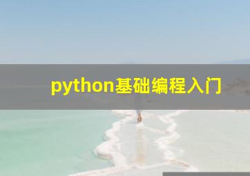 python基础编程入门