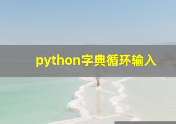 python字典循环输入