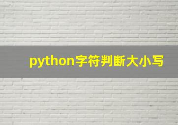 python字符判断大小写