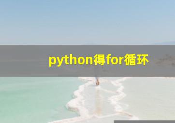 python得for循环