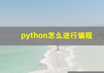 python怎么进行编程