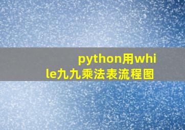 python用while九九乘法表流程图