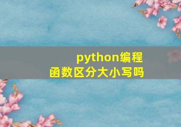 python编程函数区分大小写吗