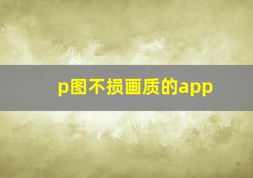 p图不损画质的app