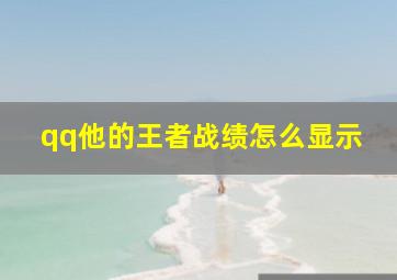 qq他的王者战绩怎么显示