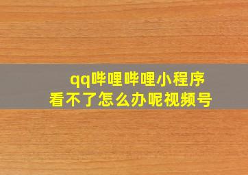 qq哔哩哔哩小程序看不了怎么办呢视频号