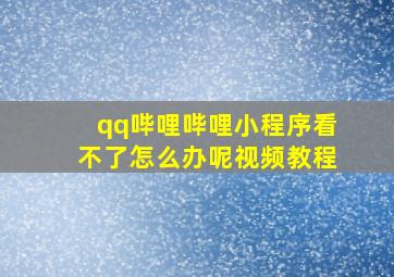 qq哔哩哔哩小程序看不了怎么办呢视频教程