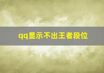 qq显示不出王者段位