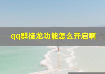 qq群接龙功能怎么开启啊