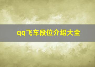 qq飞车段位介绍大全