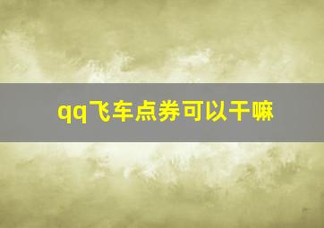 qq飞车点券可以干嘛