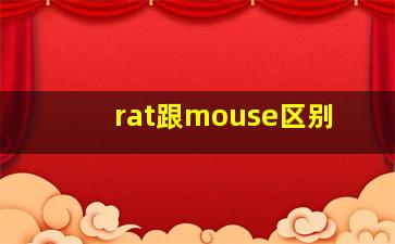 rat跟mouse区别