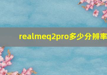 realmeq2pro多少分辨率