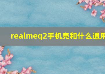 realmeq2手机壳和什么通用