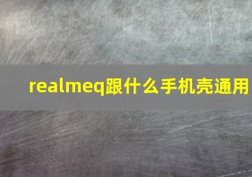 realmeq跟什么手机壳通用