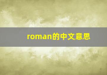 roman的中文意思