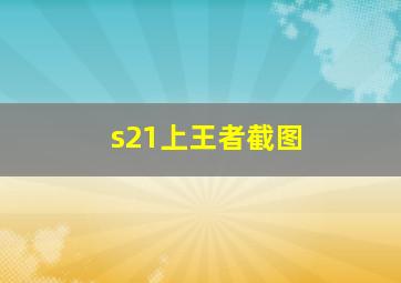 s21上王者截图