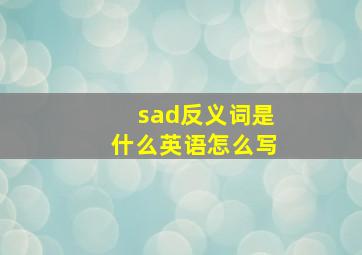 sad反义词是什么英语怎么写