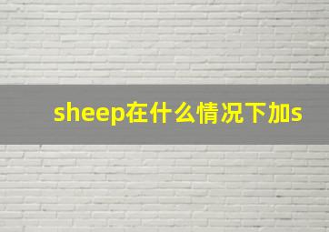 sheep在什么情况下加s