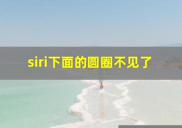 siri下面的圆圈不见了