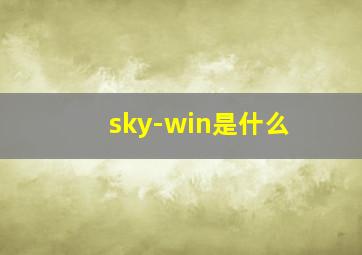 sky-win是什么