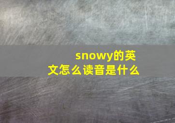 snowy的英文怎么读音是什么