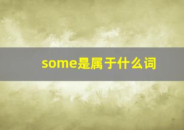 some是属于什么词