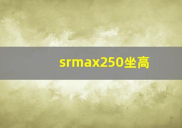 srmax250坐高