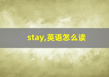 stay,英语怎么读