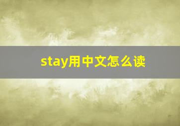 stay用中文怎么读