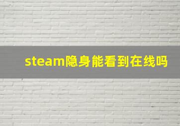 steam隐身能看到在线吗