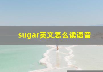 sugar英文怎么读语音