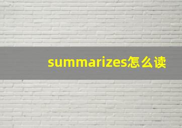 summarizes怎么读