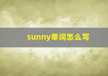 sunny单词怎么写