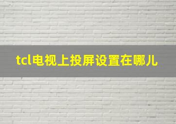 tcl电视上投屏设置在哪儿