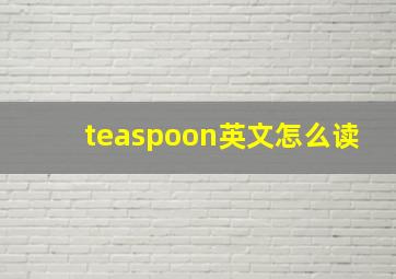 teaspoon英文怎么读