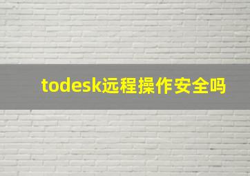 todesk远程操作安全吗