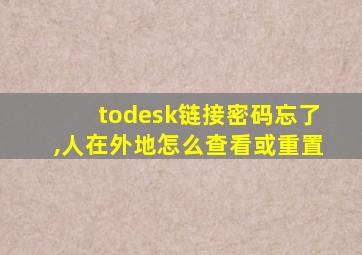 todesk链接密码忘了,人在外地怎么查看或重置