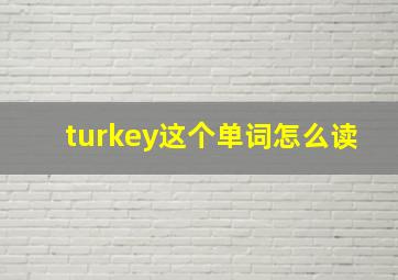 turkey这个单词怎么读