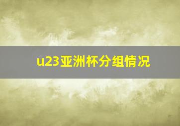 u23亚洲杯分组情况