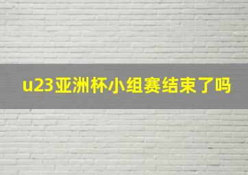 u23亚洲杯小组赛结束了吗