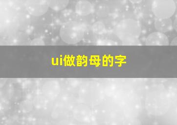 ui做韵母的字