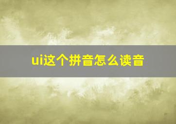 ui这个拼音怎么读音