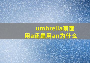 umbrella前面用a还是用an为什么