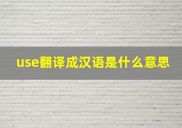 use翻译成汉语是什么意思