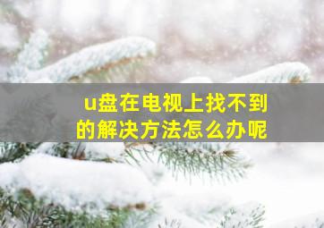 u盘在电视上找不到的解决方法怎么办呢