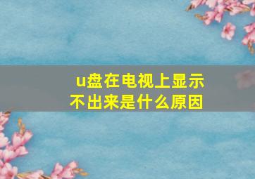 u盘在电视上显示不出来是什么原因